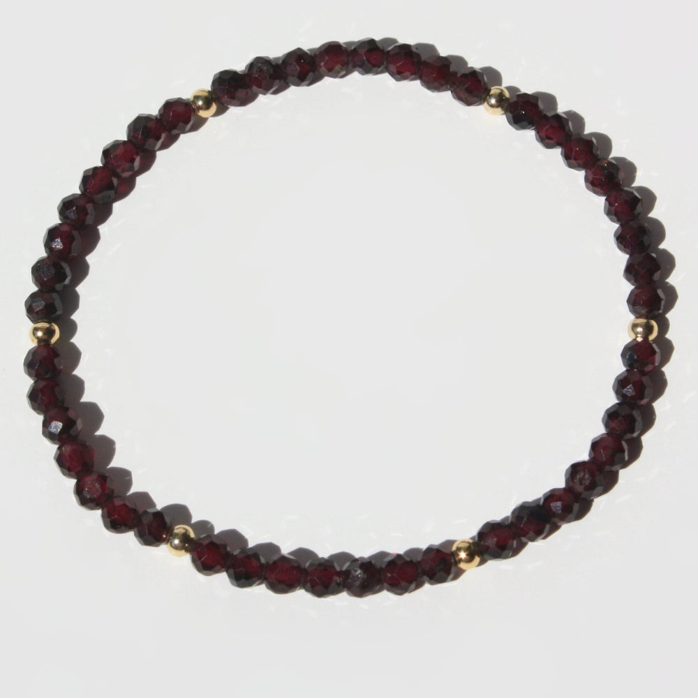 14K Gold Garnet Bracelet