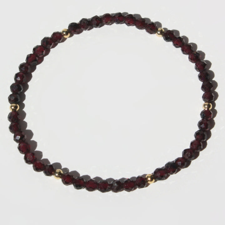 14K Gold Garnet Bracelet