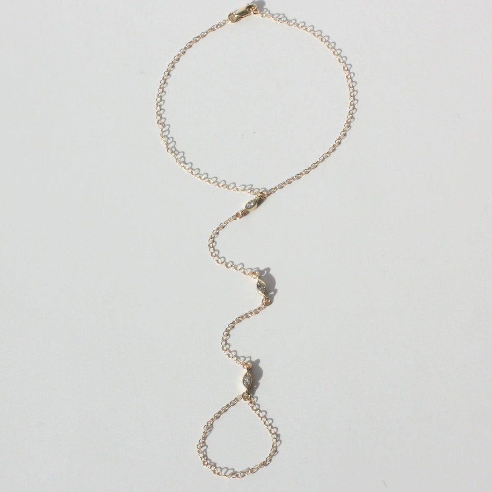 Marquise Diamond Hand Chain Bracelet