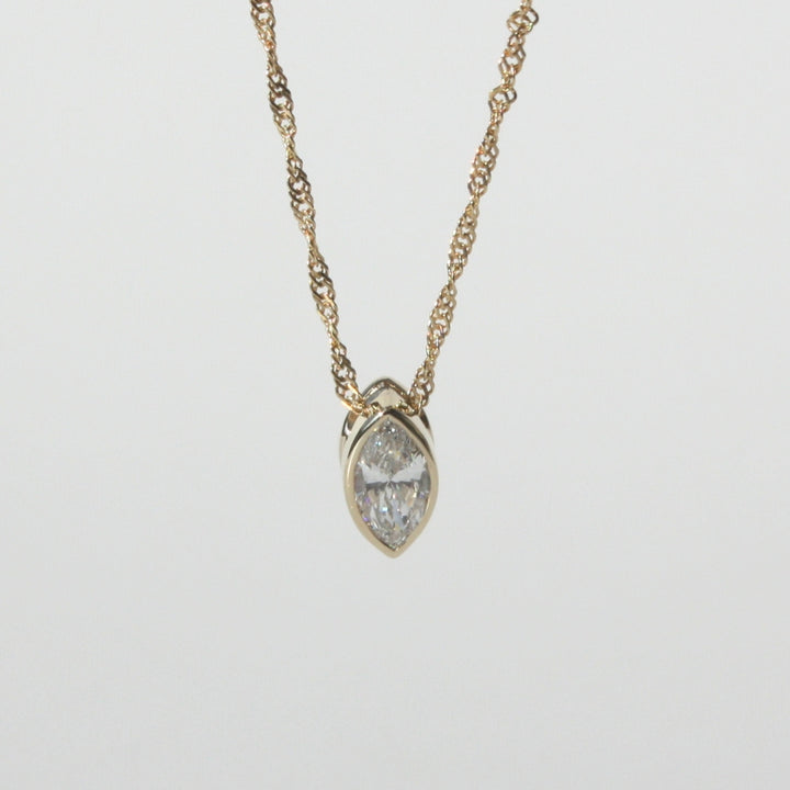 14K Gold Marquise Diamond Necklace