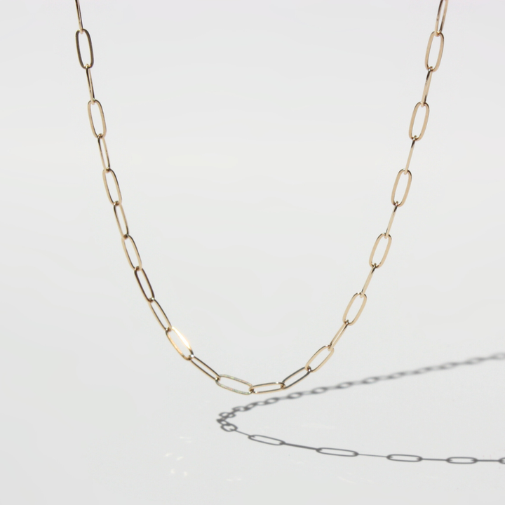 14K Gold Paperclip Necklace