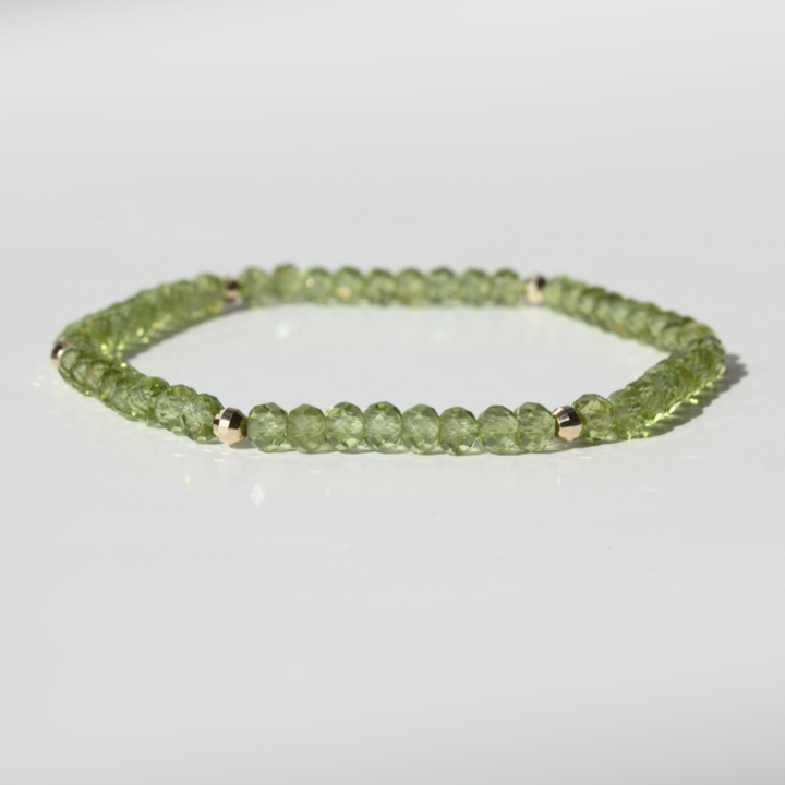 14K Gold Peridot Bracelet
