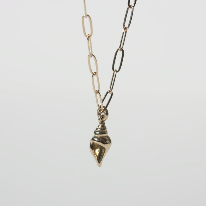 14K Gold Seashell Necklace