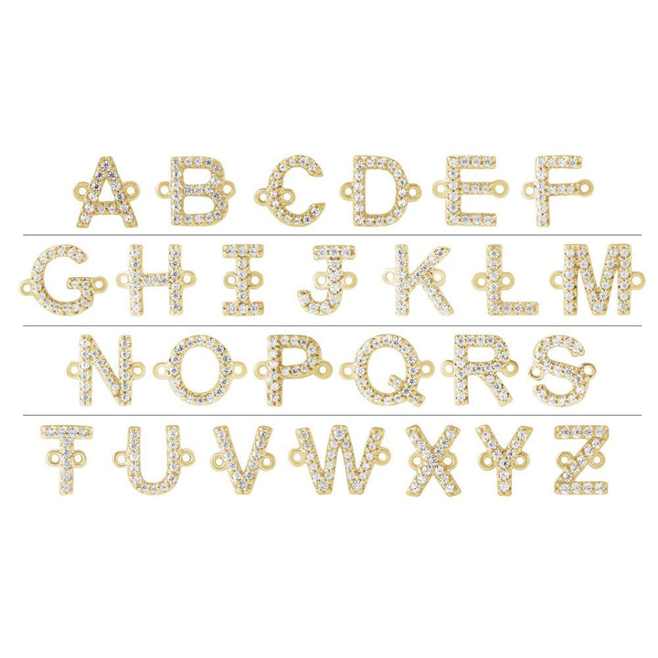 14K Gold Diamond Initial Paperclip Bracelet