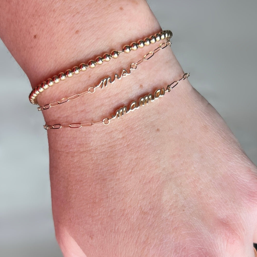 14K Gold Mrs Bracelet