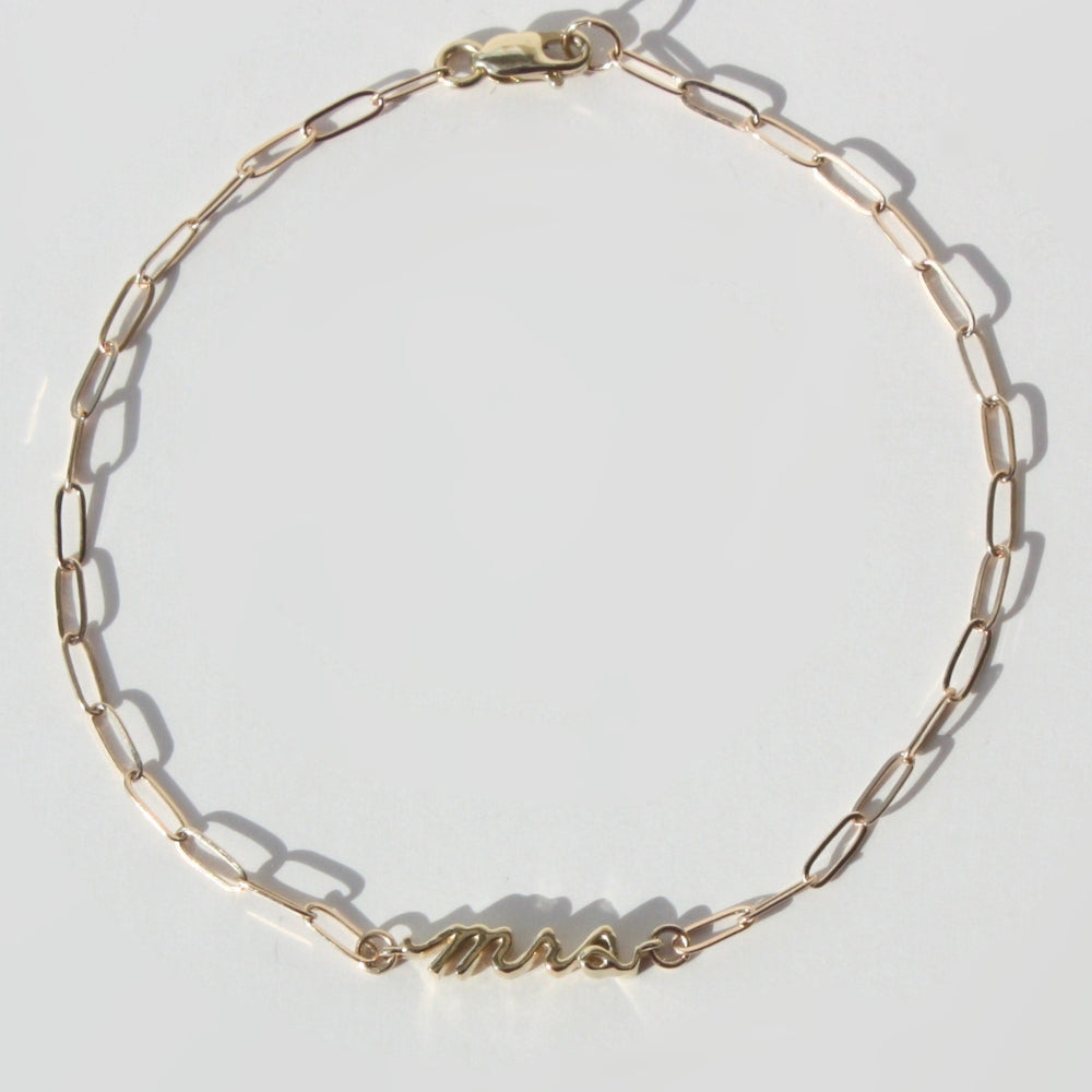 14K Gold Mrs Bracelet