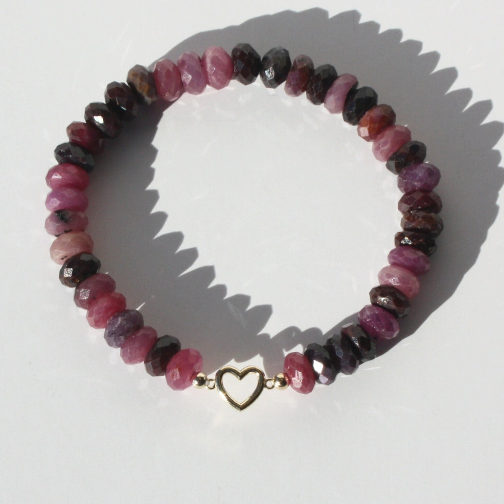 14K Gold Ruby Bracelet