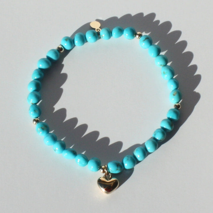 14K Gold Sleeping Beauty Turquoise Bracelet