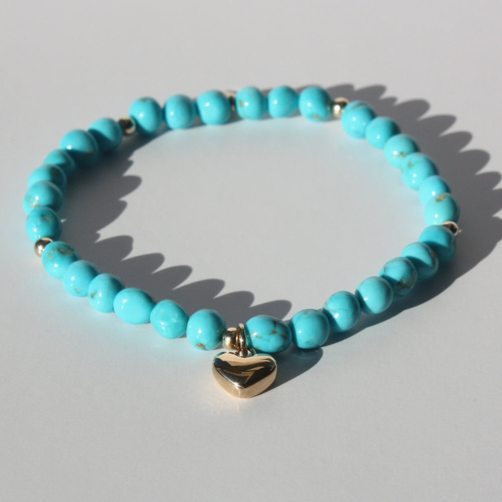 14K Gold Sleeping Beauty Turquoise Bracelet