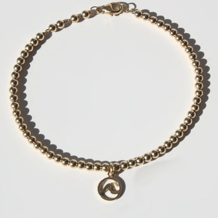 14K Gold Wave Bracelet