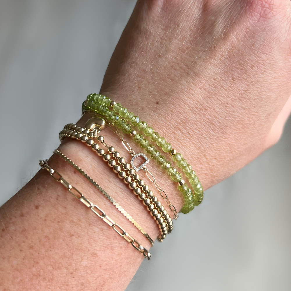 14K Gold Peridot Bracelet