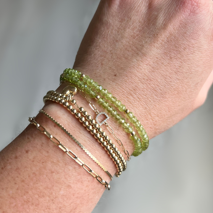 14K Gold Peridot Bracelet