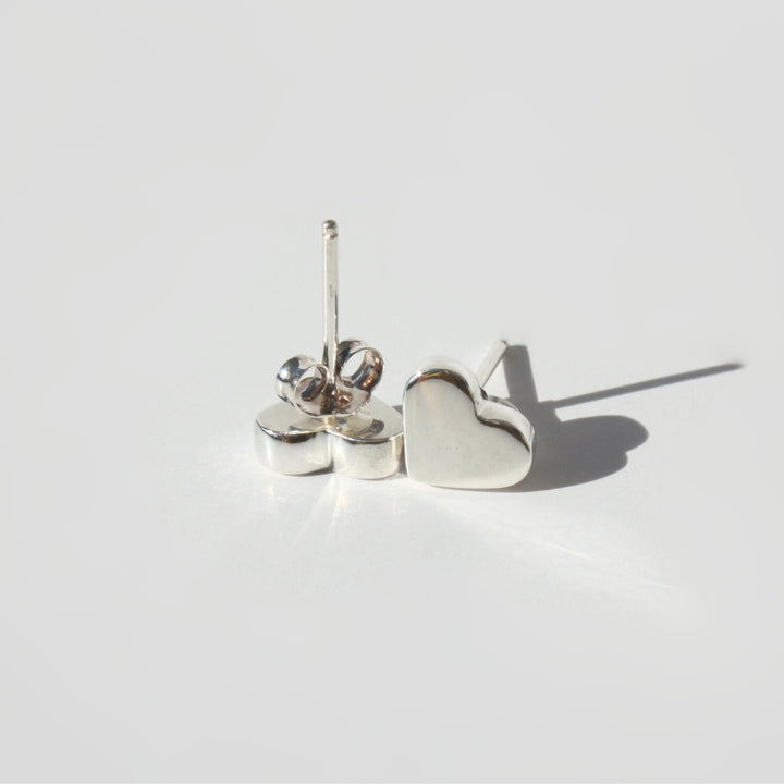 Flat Heart Stud Earrings