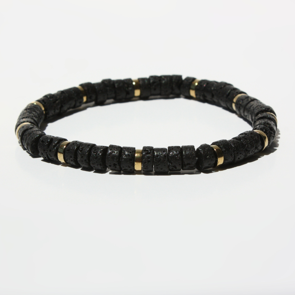 Heishi Lava Bracelet
