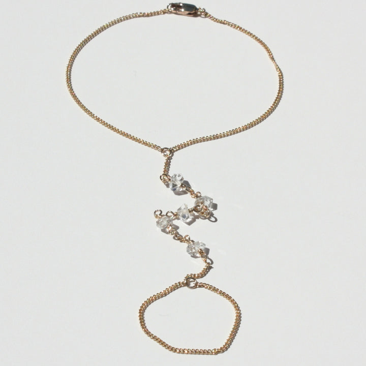 Herkimer Diamond Hand Chain Bracelet