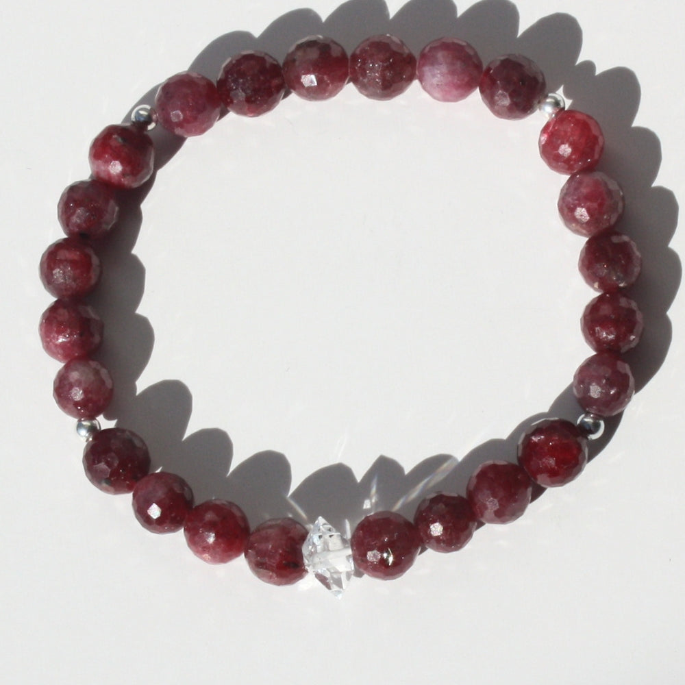 Herkimer Diamond Ruby Bracelet