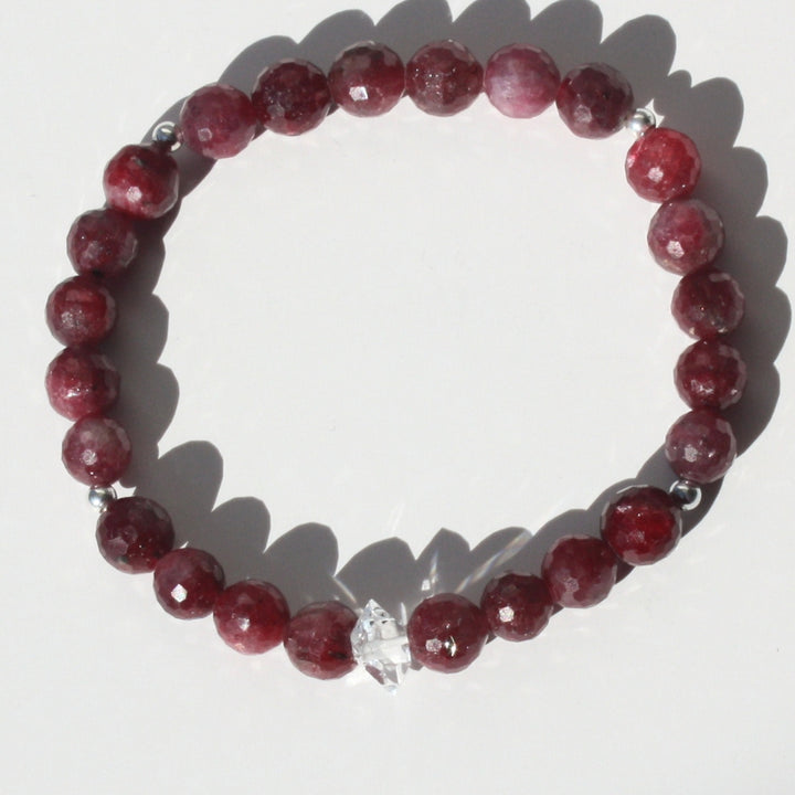Herkimer Diamond Ruby Bracelet