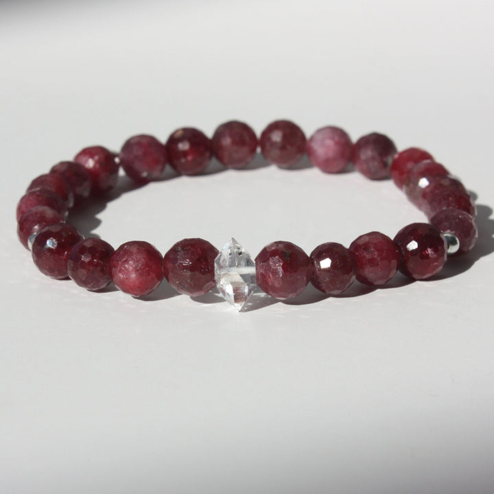Herkimer Diamond Ruby Bracelet