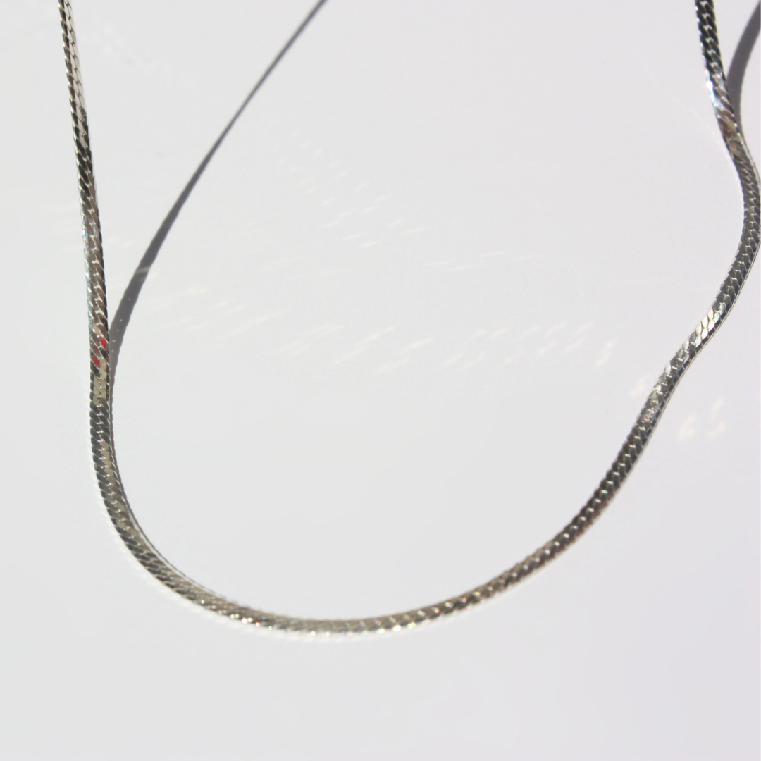 Silver Herringbone Necklace