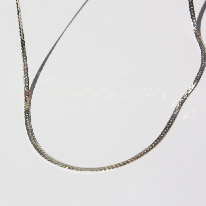 Silver Herringbone Necklace