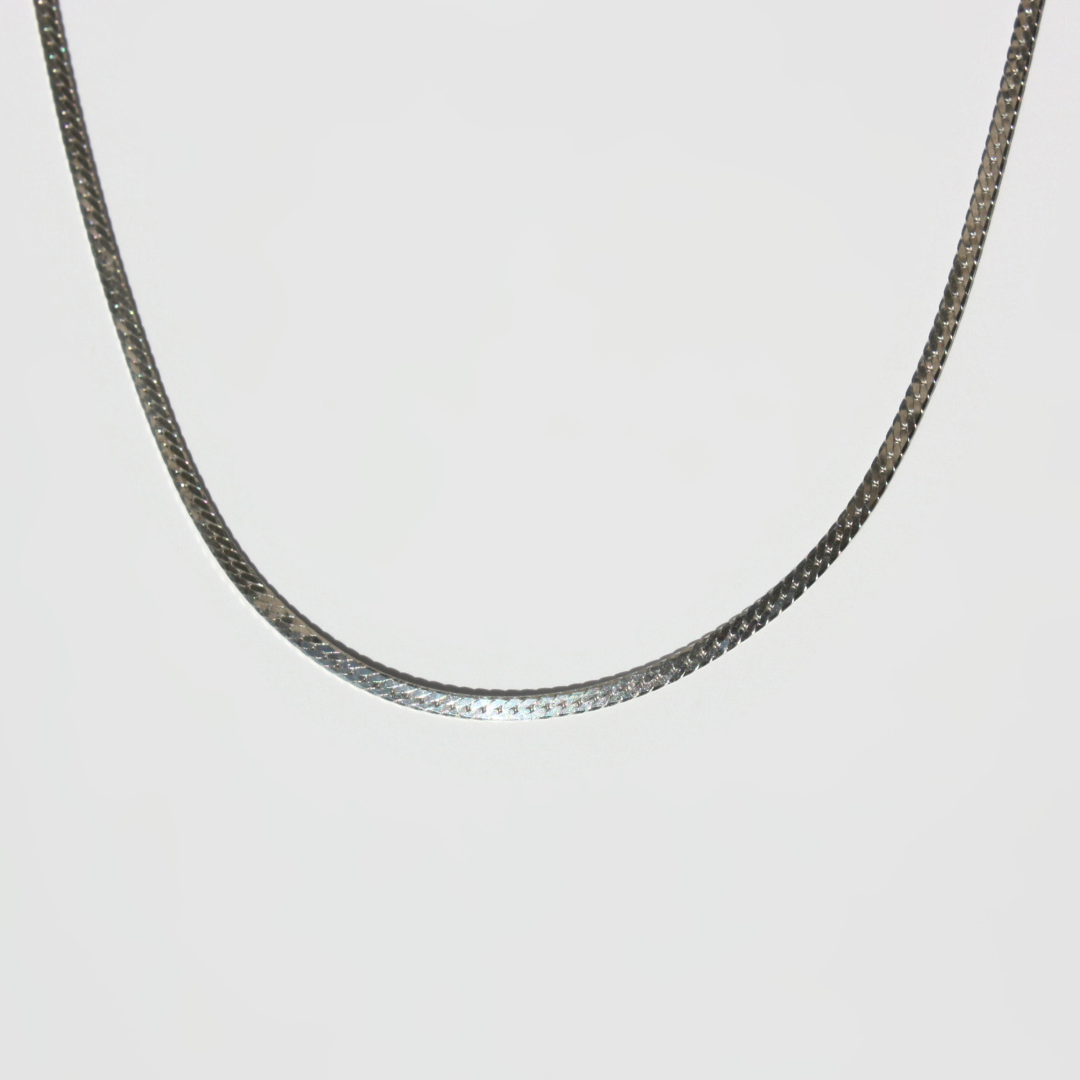 Silver Herringbone Necklace