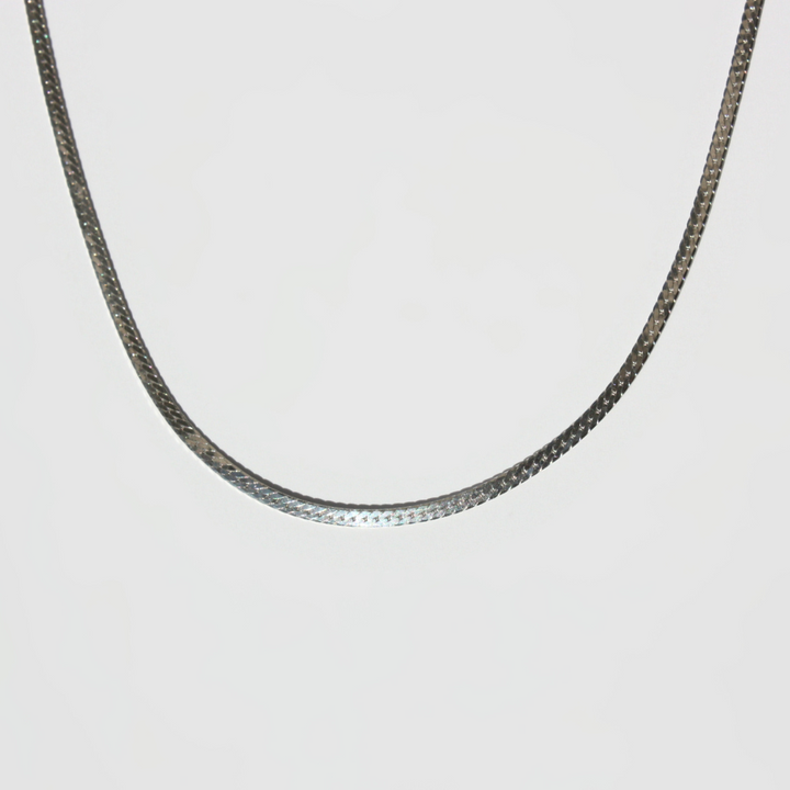 Silver Herringbone Necklace