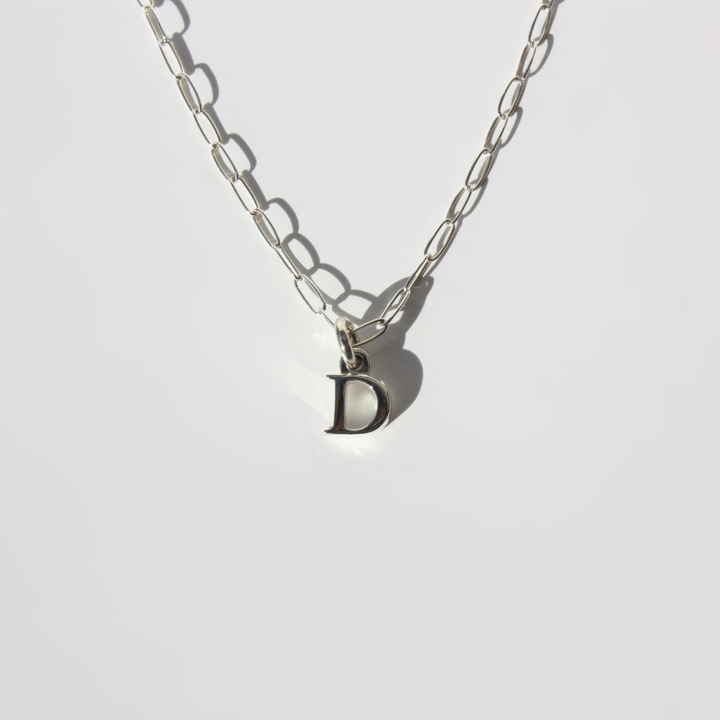 Initial Necklace – Sterling Silver Personalized Letter Pendant