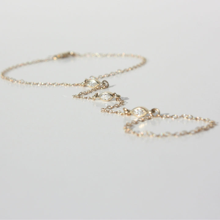 Marquise Diamond Hand Chain Bracelet