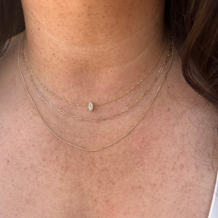 14K Gold Curb Chain Necklace