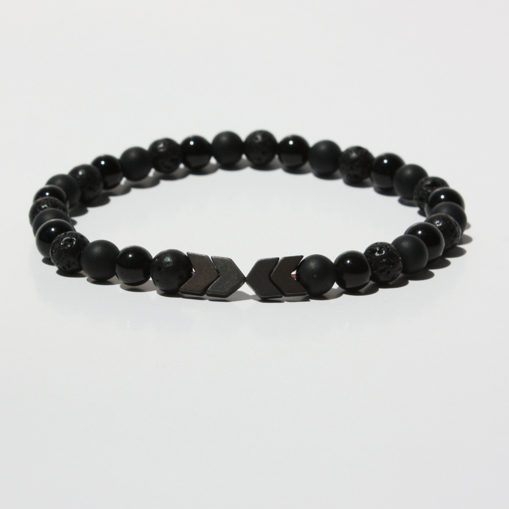 Onyx And Lava Bead Bracelet Mix