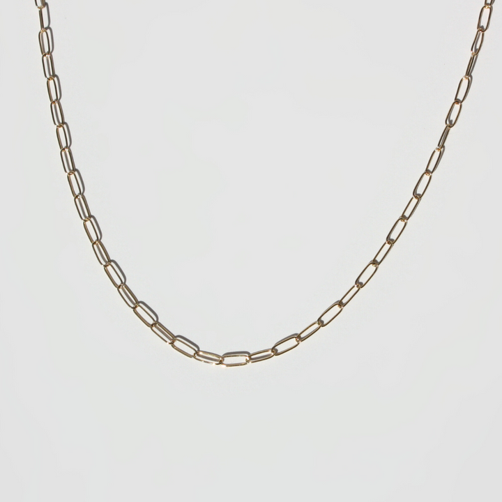 14K Gold Paperclip Necklace
