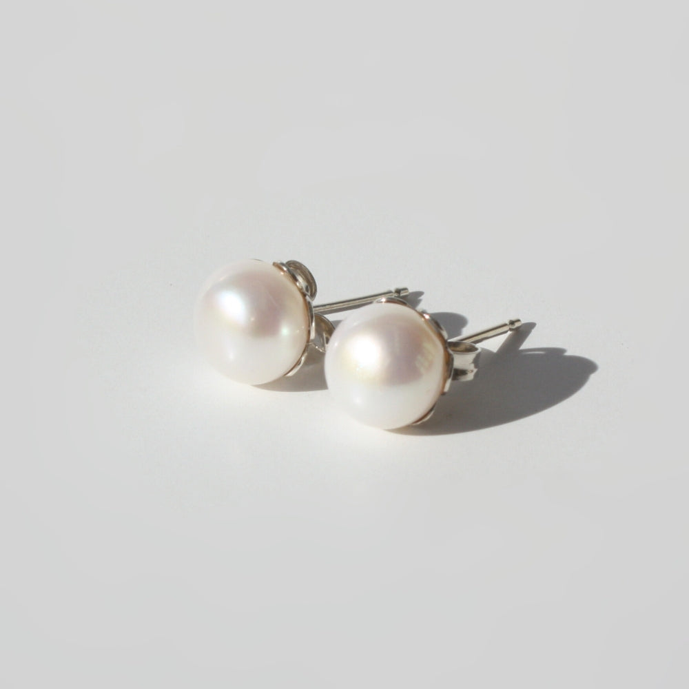 Pearl Cluster Drop Earrings Silver