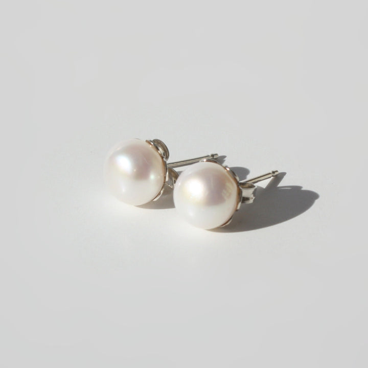 Pearl Cluster Drop Earrings Silver