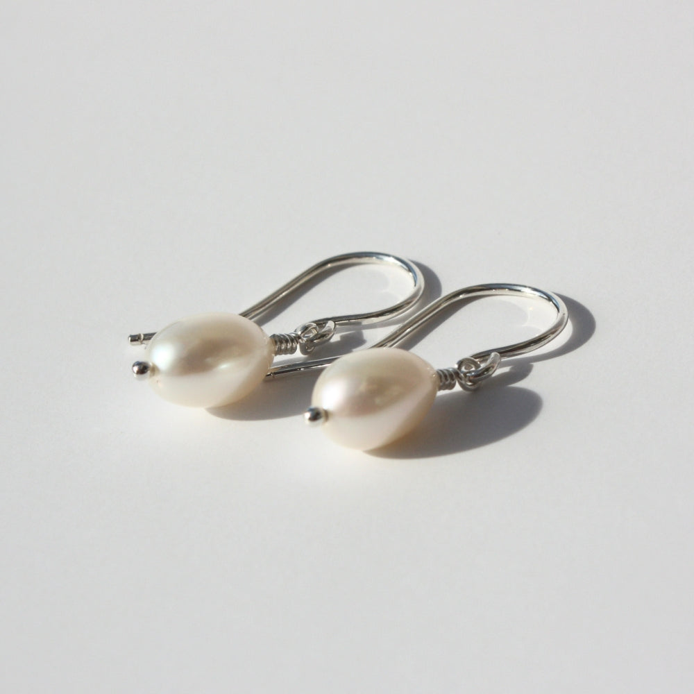 Single Pearl Drop Earrings