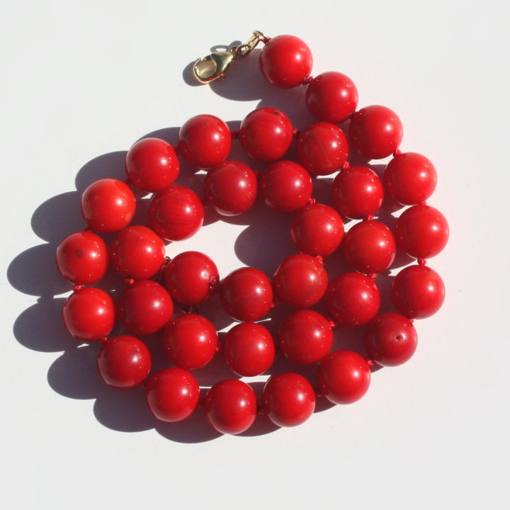 Bamboo Red Coral Necklace