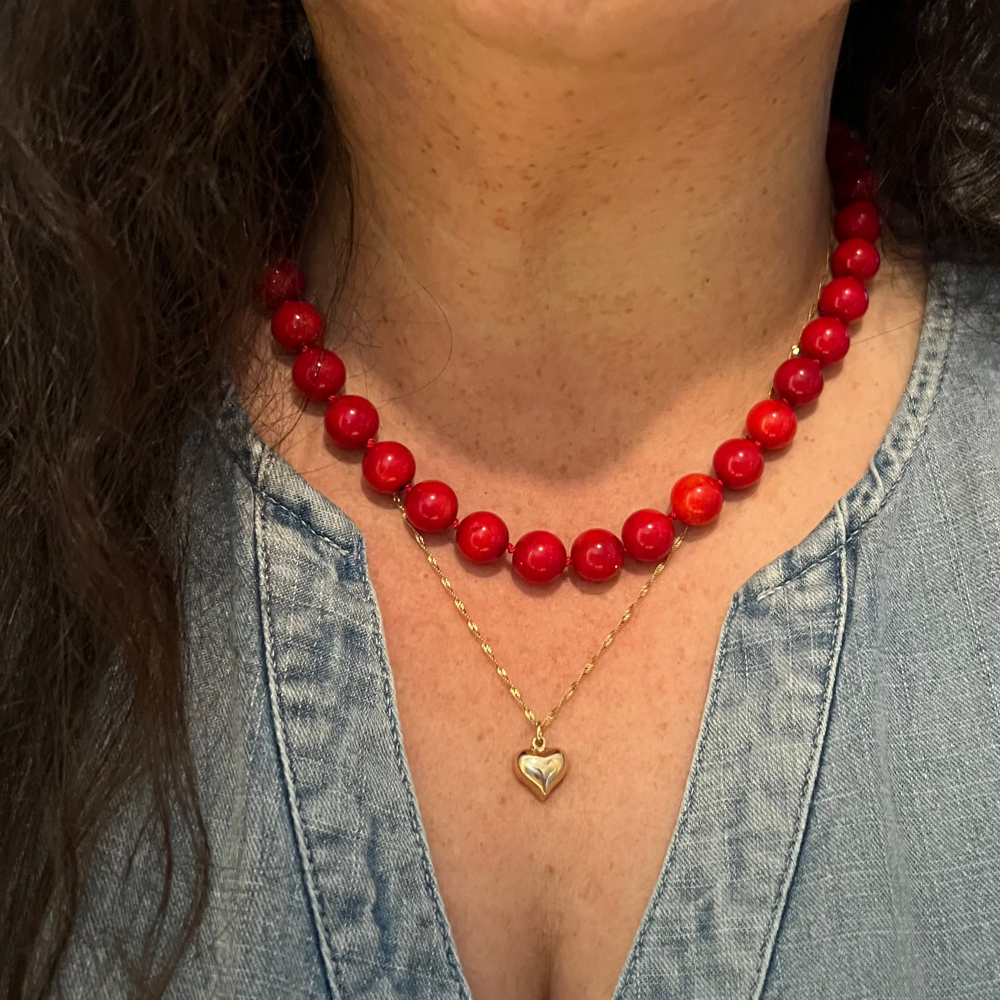 Bamboo Red Coral Necklace