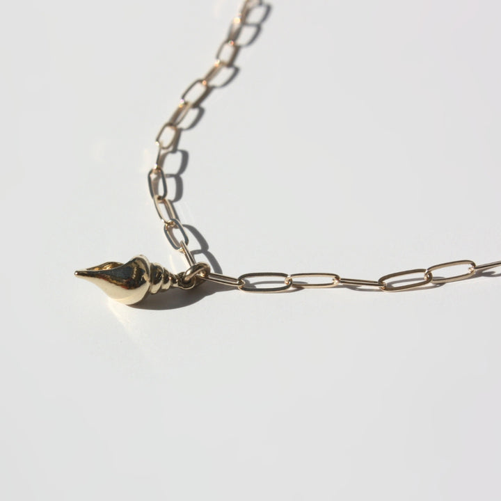 14K Gold Seashell Necklace