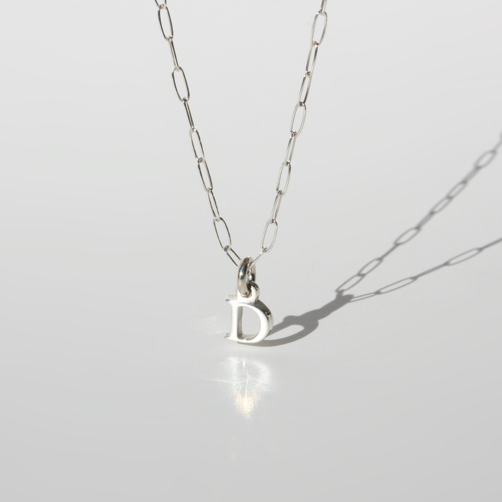 Initial Necklace – Sterling Silver Personalized Letter Pendant