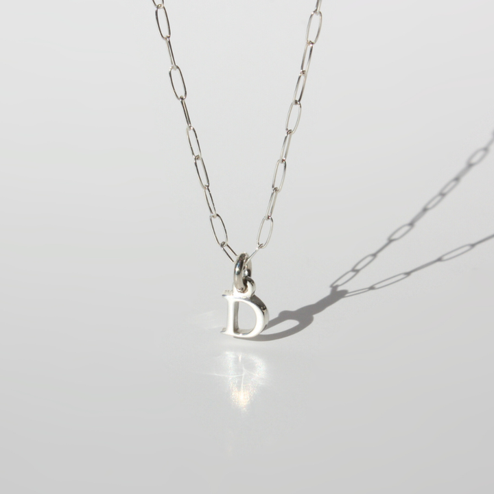 Initial Necklace – Sterling Silver Personalized Letter Pendant