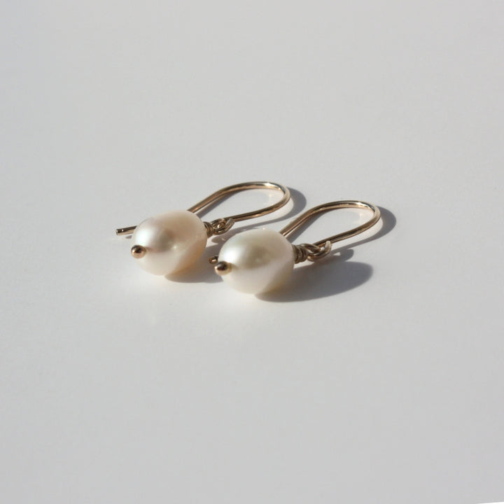 Single Pearl Drop Earrings