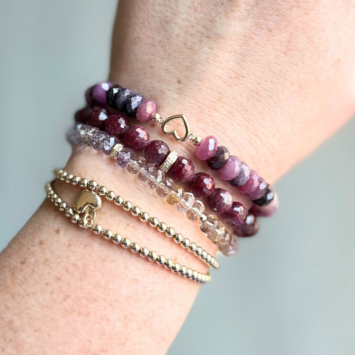 14K Gold Ruby Bracelet