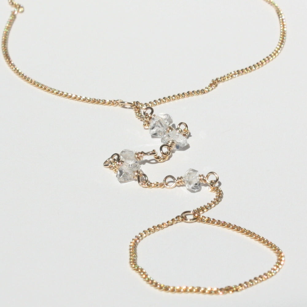 Herkimer Diamond Hand Chain Bracelet