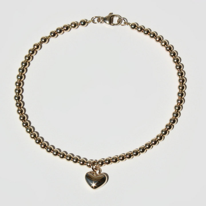 14K Solid Gold Bead Bracelet