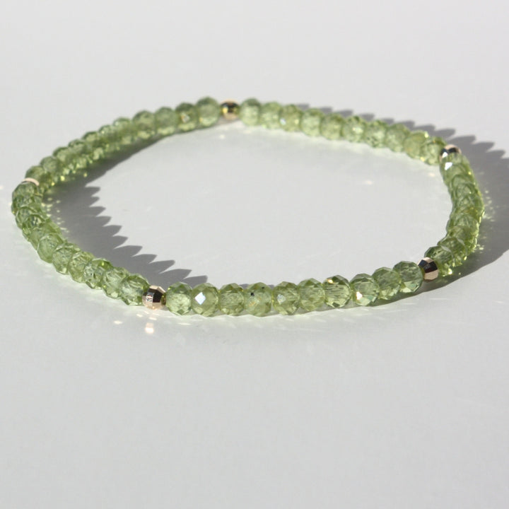 14K Gold Peridot Bracelet