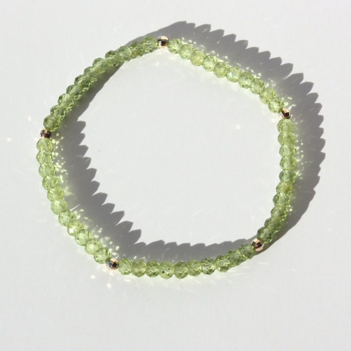 14K Gold Peridot Bracelet