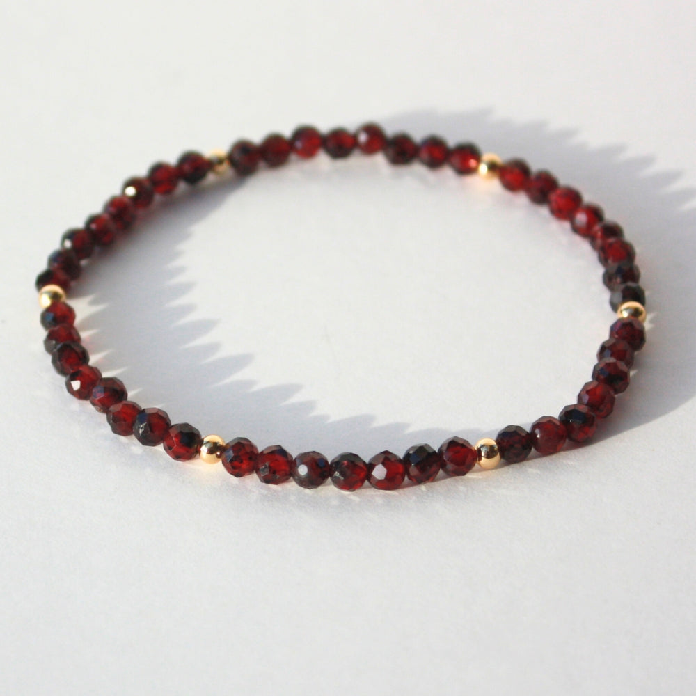 14K Gold Garnet Bracelet