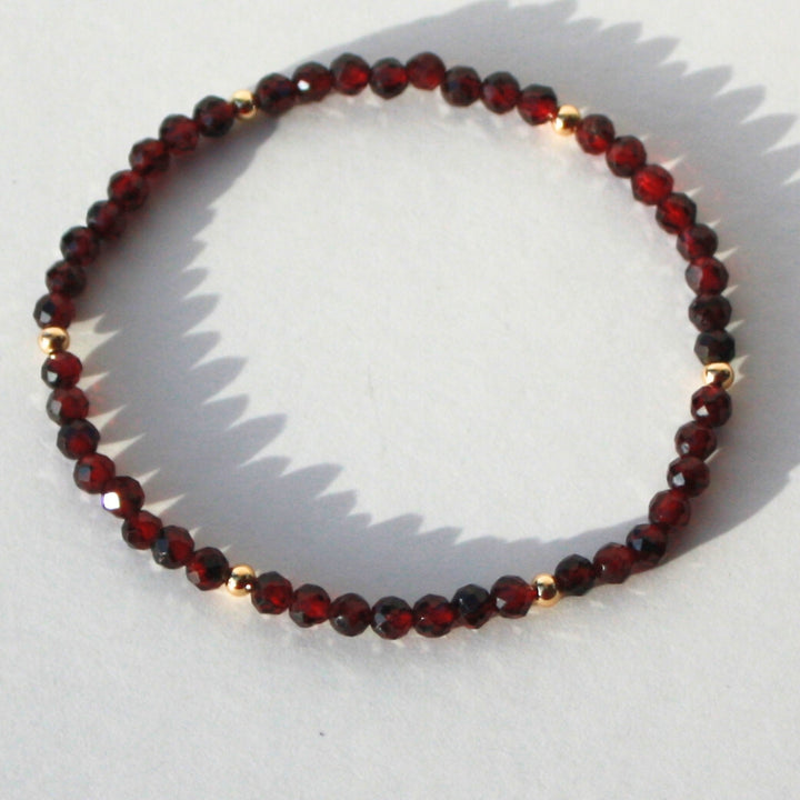 14K Gold Garnet Bracelet