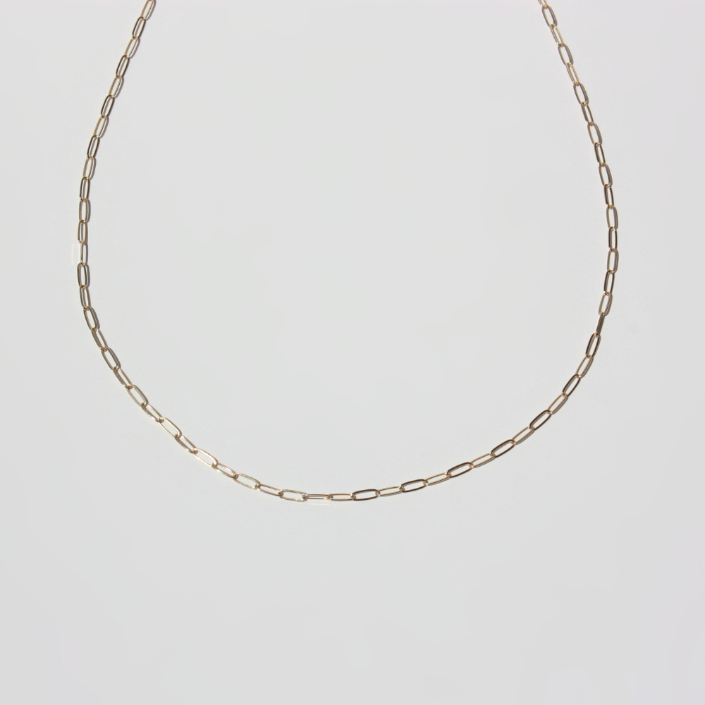 14K Gold Paperclip Necklace