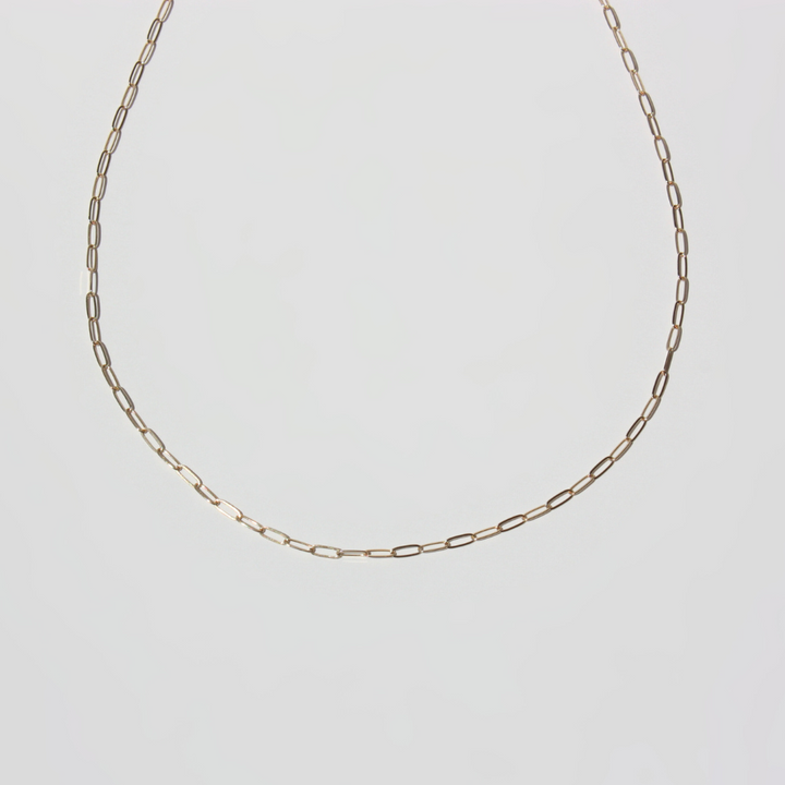 14K Gold Paperclip Necklace