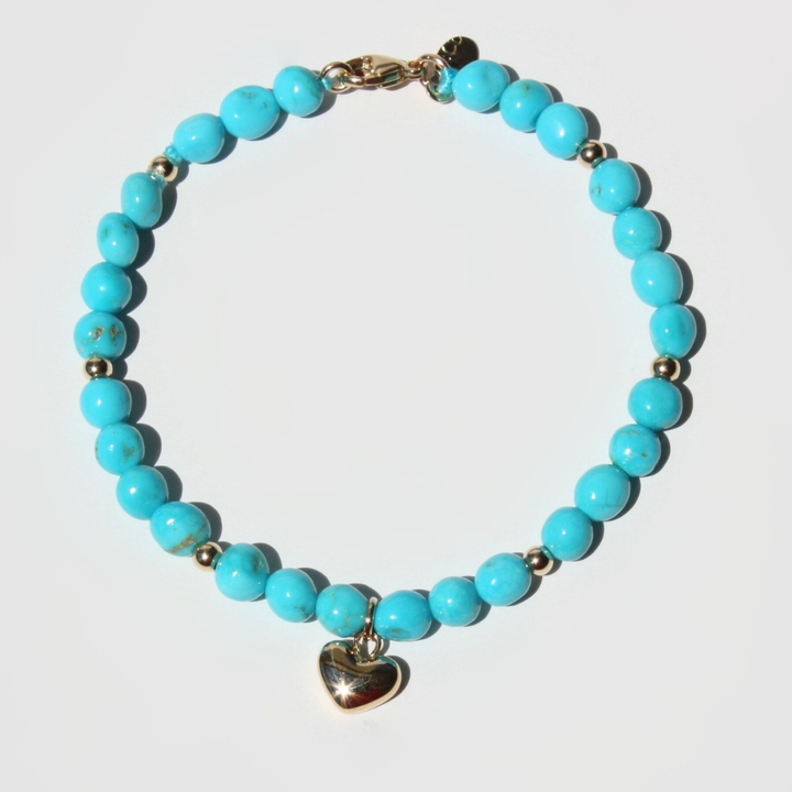 14K Gold Sleeping Beauty Turquoise Bracelet
